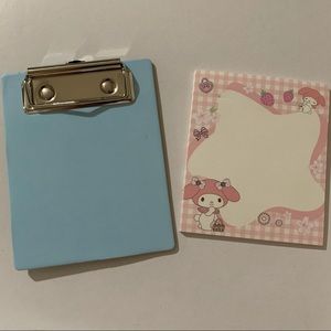 Sanrio My Melody Mini Clipboard with Memo Pad